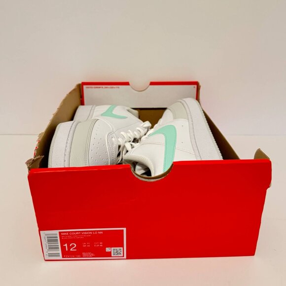 Nike Court Vision Low Next Nature Size 12 Men (FZ4124-100) White/Mint - New - Picture 8 of 9